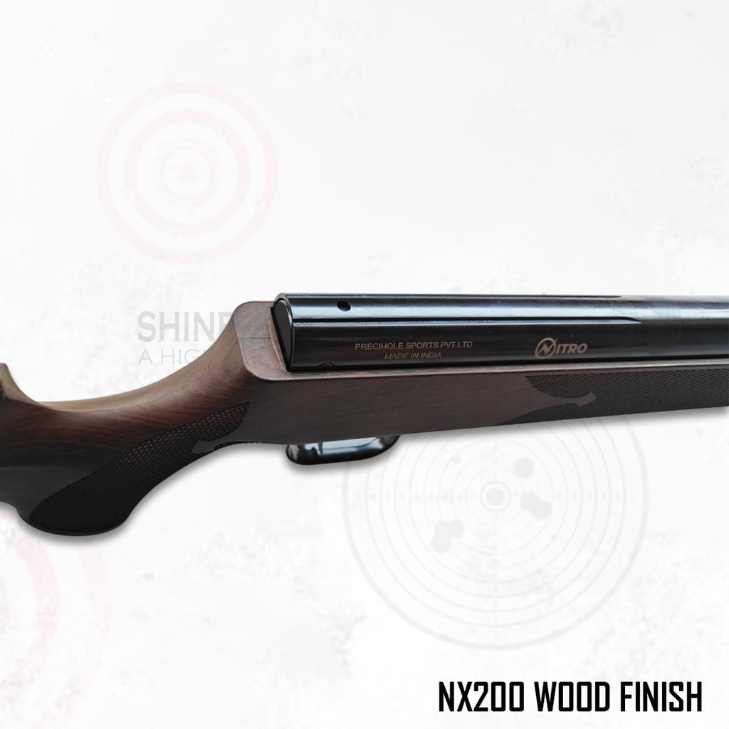NX200 Athena Wood Finish – .177 (4.5 mm) Break Barrel Air Rifle | Made in India