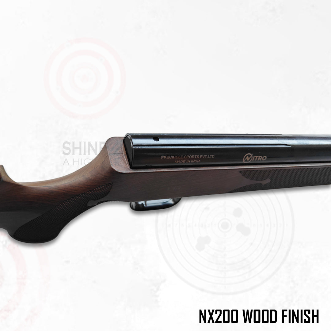 NX200 Athena Wood Finish – .177 (4.5 mm) Break Barrel Air Rifle | Made in India