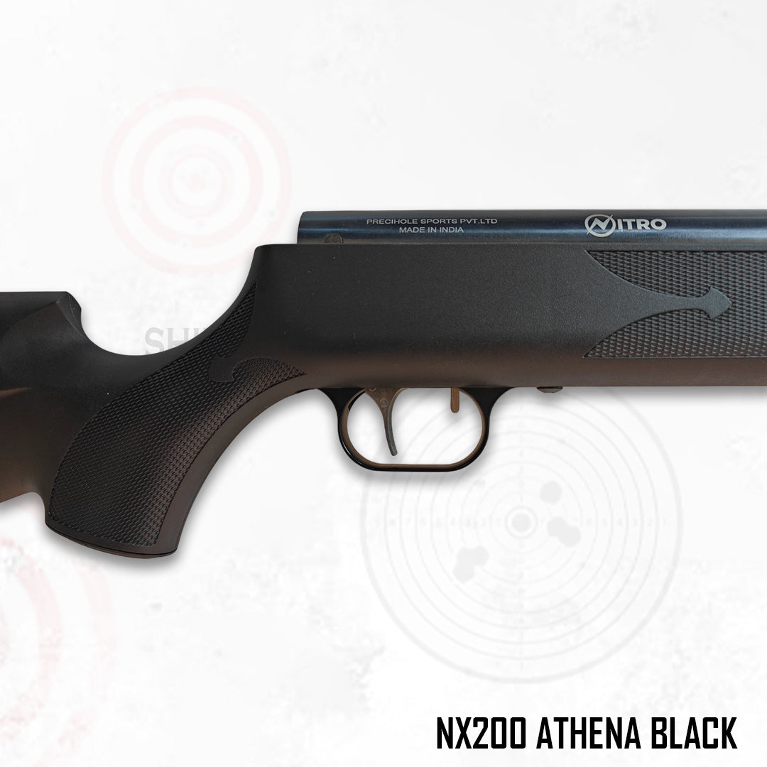 NX200 Athena Black – .177 (4.5 mm) Break Barrel Air Rifle | Made in India